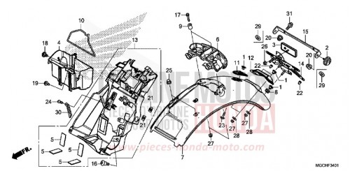 KOTFLUEGEL, HINTEN (CB1100CA/CAD/NA/NAD) CB1100NAH de 2017